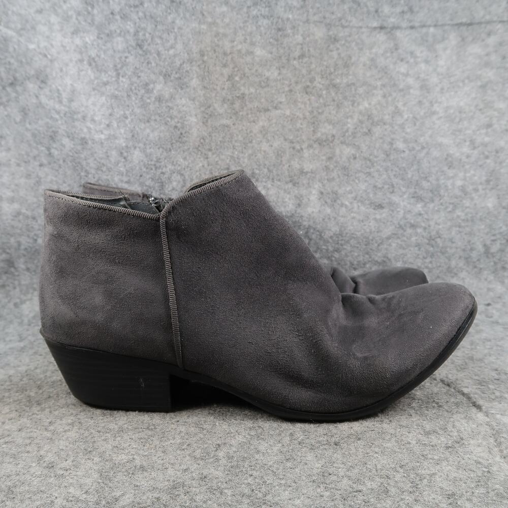 Style&Co Shoes Womens 9.5 Ankle Booties Fashion Casual Grey Zip Block Heel Boot